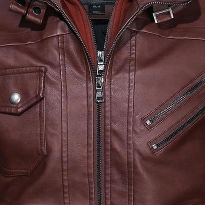 Leather jacket-Brown colour