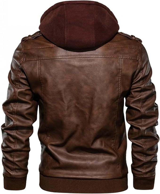 Leather jacket-Brown colour